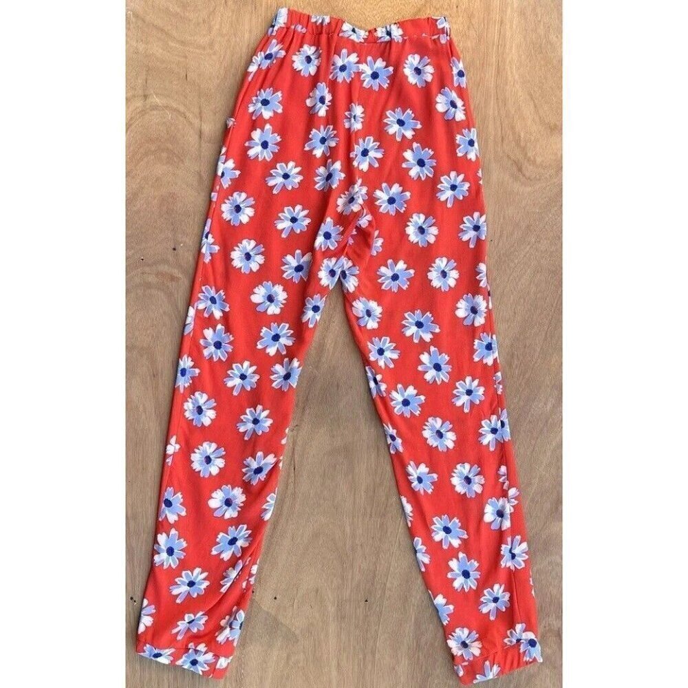 Love & Sunflower Girls Summer Floral Print Casual Pants Orange Size L - Picture 5 of 15